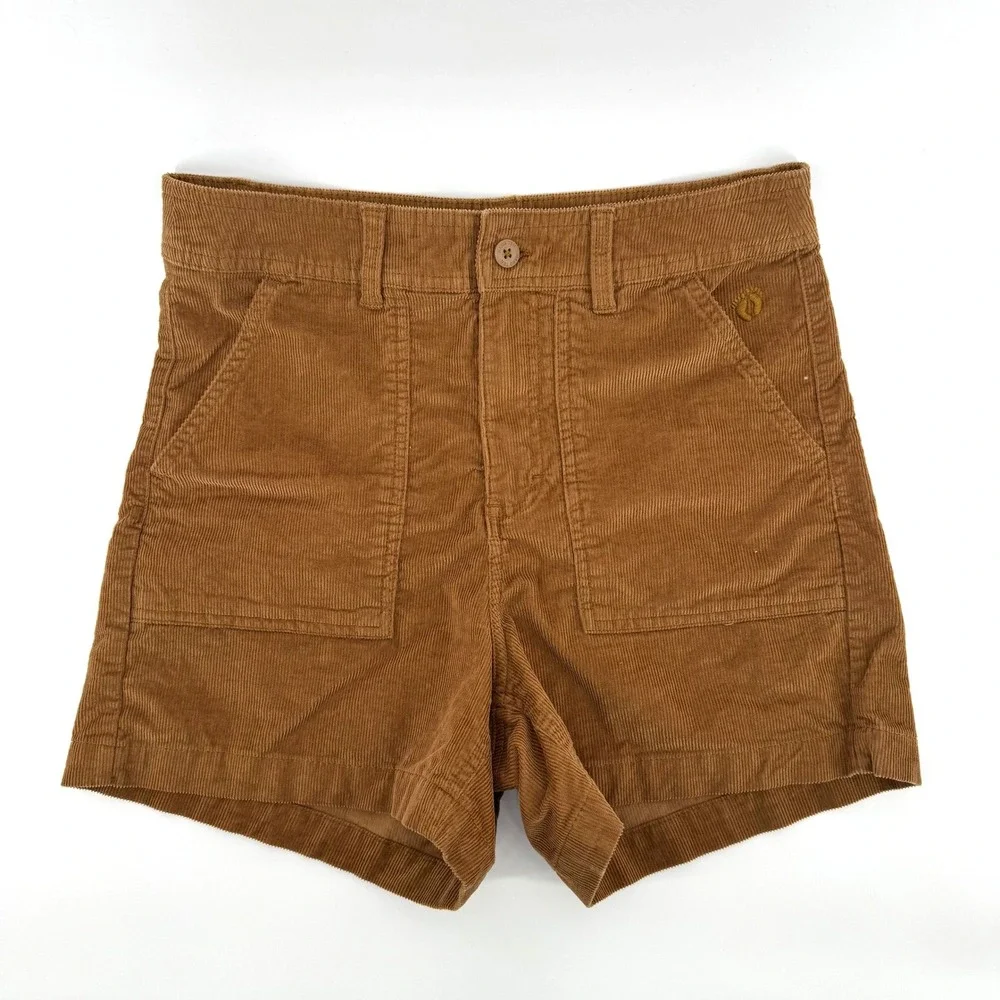 Hang Ten Corduroy Shorts Womens 6 Brown Retro Surf Carpenter Pockets 70s Indie